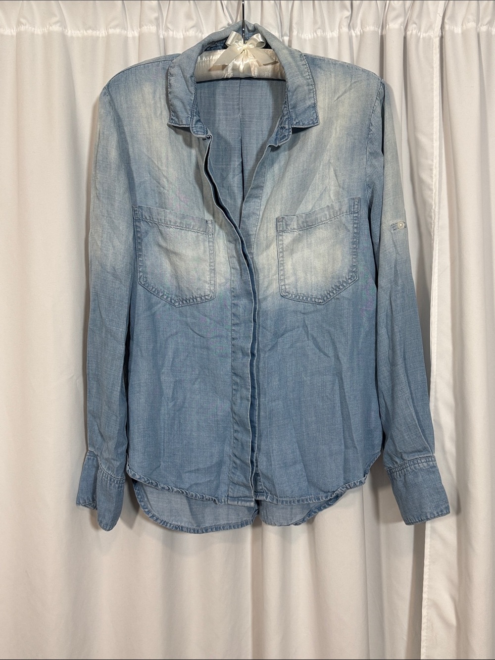 cloth & stone Light Wash Denim Button-Down Shirt